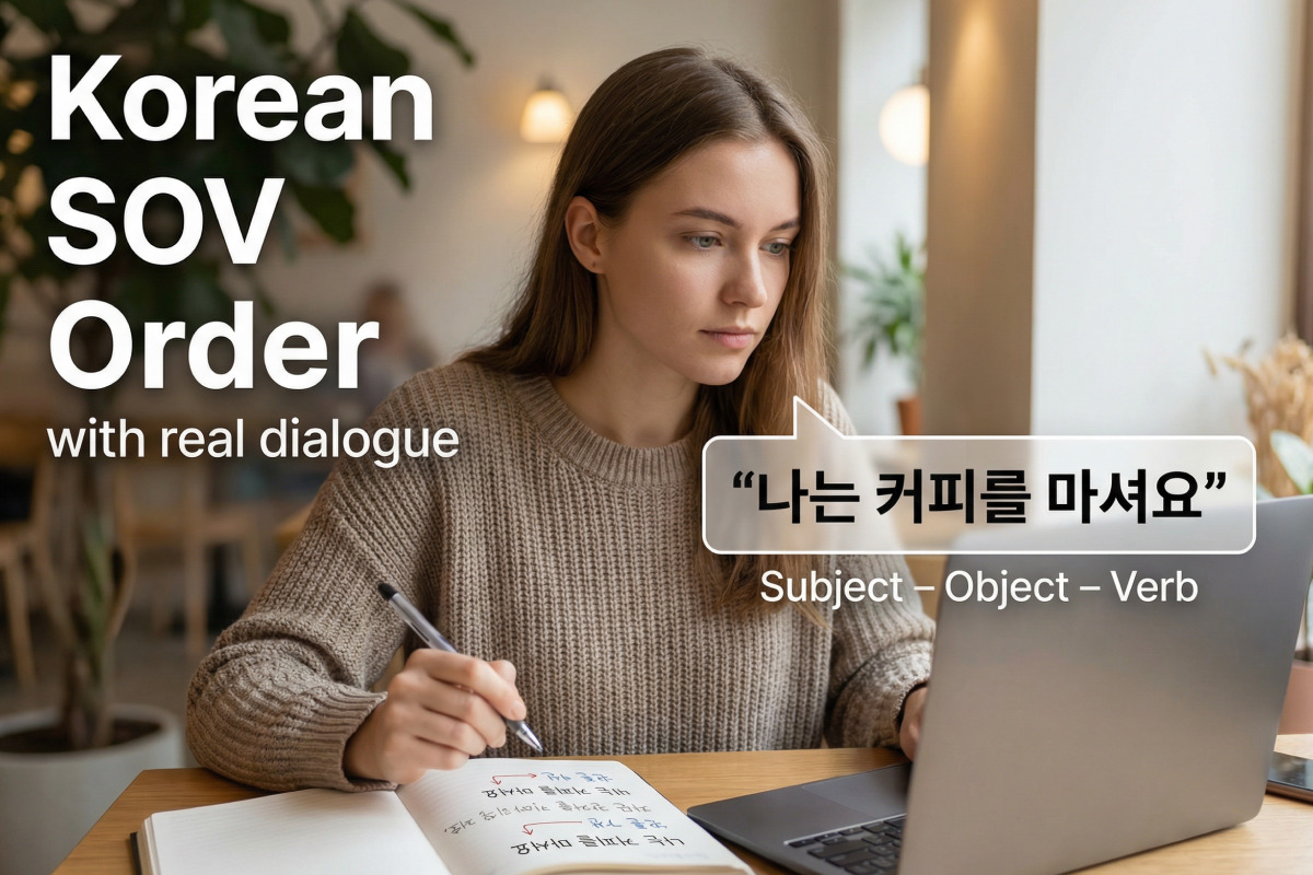 Korean sentence order (SOV) with real-life dialogue | Learn Korean