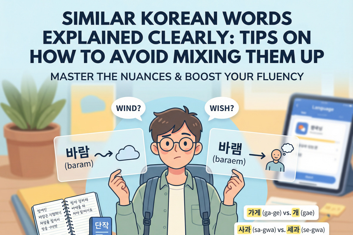 Similar Korean Words Explained Clearly. Tips on How to Avoid Mixing Them Up