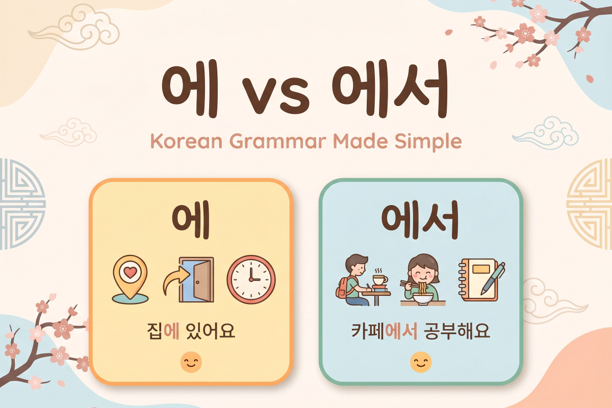 에 vs 에서: Learn Korean Grammar Basics for Real-Life Korean